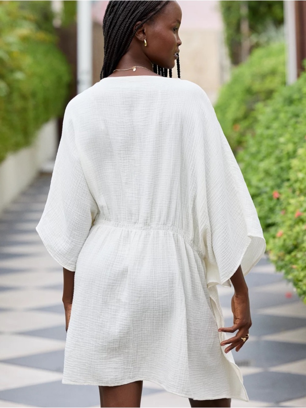 aerie White Lightweight Gauze Cover-Up